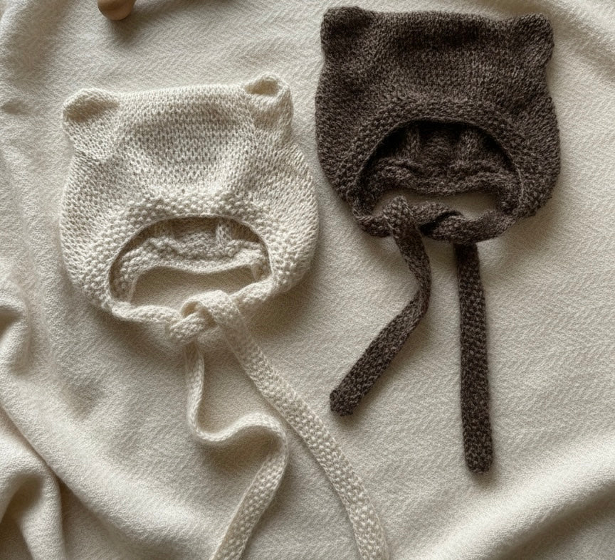 Handstickad - björnmössan